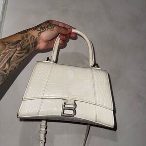 Balenciaga hourglass small croc bag
